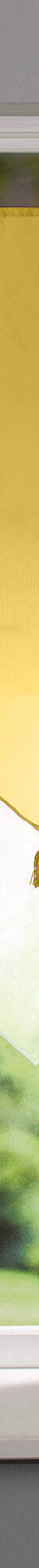 Vitrage voile double uni forme pointe finition pattes (jaune / blanc) Vitrage voile double uni forme pointe finition pattes (jaune / blanc)
